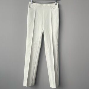 Akris Pants Womens 2 White Slim Straight Leg Italy Cotton Blend Dress Trouser
